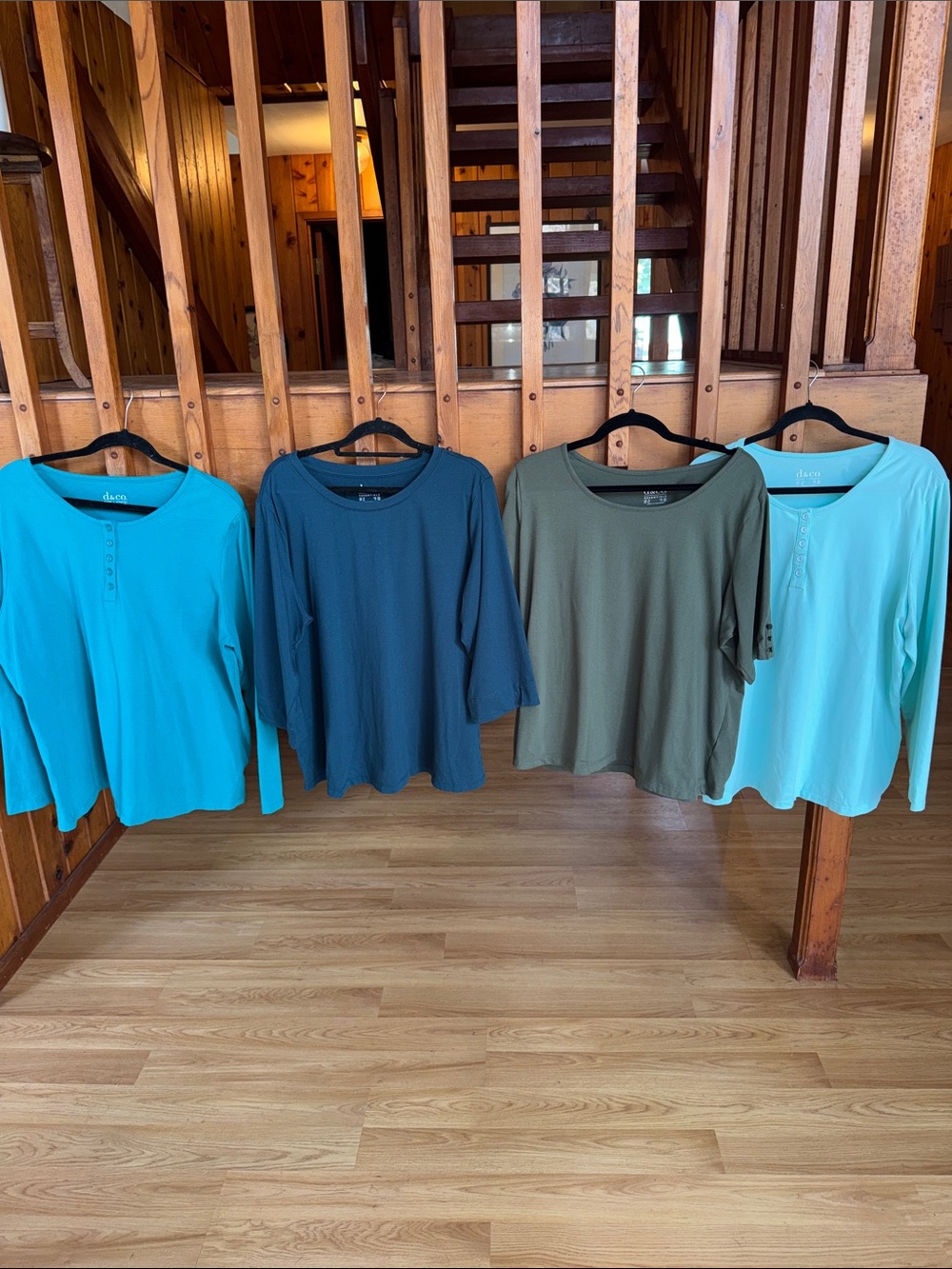 D & Co. Size 1X Denim + Company Scoop Neck Long Sleeve Top shirt lot bundle